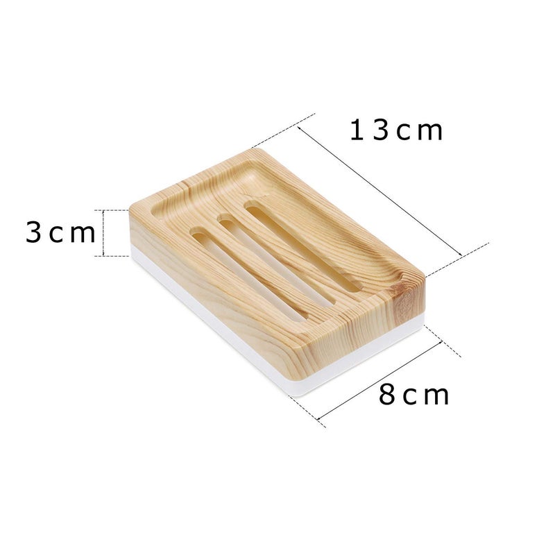UVIVIU Plastic Soap Dish,Containers, Keeps Soap Dry,Easy Cleaning,Drain,Wood Pattern - Image 5